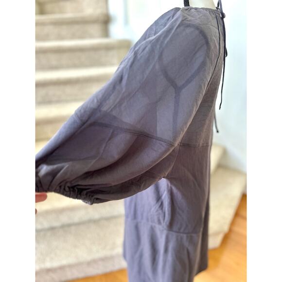 NWOT Zara Grey Puff Sleeve Bias Cut Lagenlook Dress - Picture 4 of 8